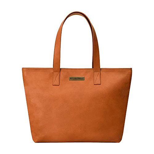 DailyObjects Women's Latest Tote Bag | Spacious, Stylish, Sturdy Vegan Leather Handbag with Zip closure and Laptop Compatibility | Handcrafted Ladies Shoulder Purse For Daily & Office Use - Tan - Image 1