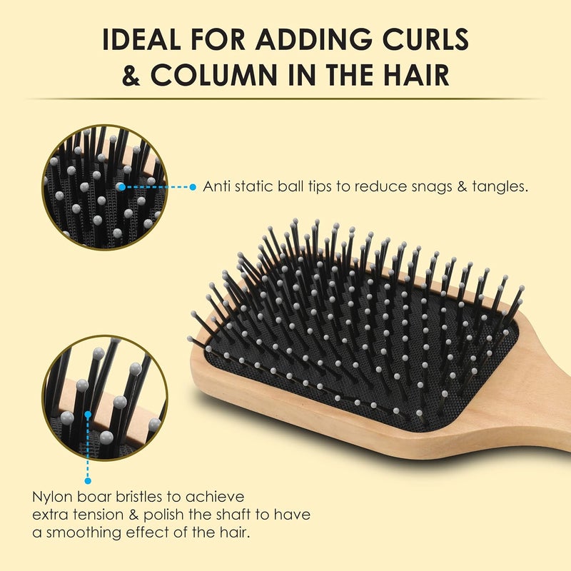 AGARO Wooden Paddle Hair Brush - Image 1