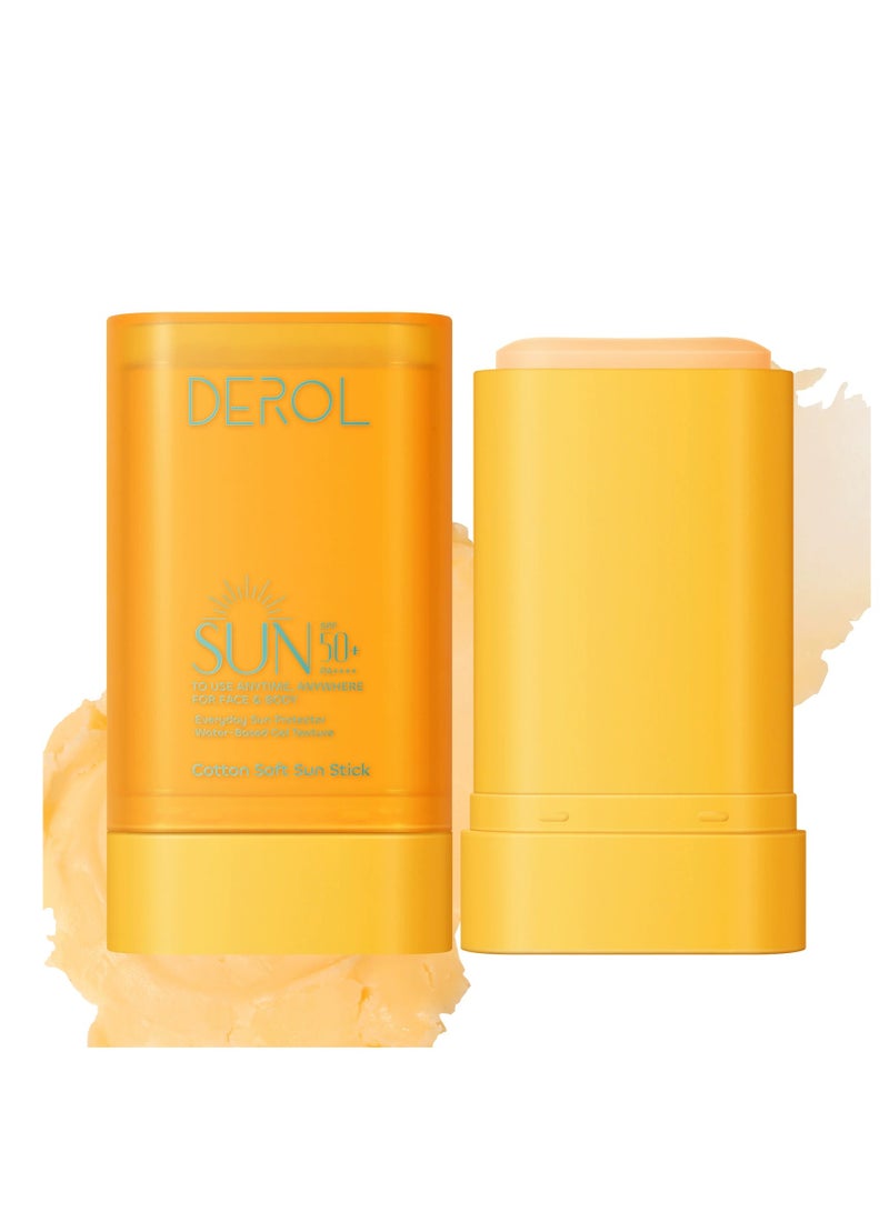 DEROL Sunscreen Stick, UV Protection Sun Stick SPF50+ PA++++,  Non-Sticky Water-Resistant, for Face Body All Skin Types, No Eye Irritation, Outdoor & Daily Use - Image 1