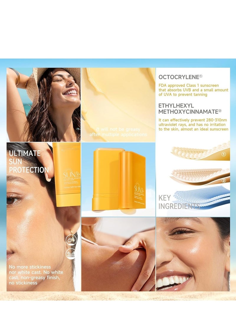 DEROL Sunscreen Stick, UV Protection Sun Stick SPF50+ PA++++,  Non-Sticky Water-Resistant, for Face Body All Skin Types, No Eye Irritation, Outdoor & Daily Use - Image 3