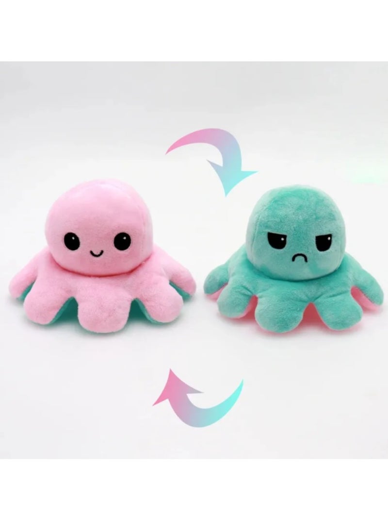 Reversible Soft Octopus Plush Toy Expressing Emotions Stuffed Dolls (Random Color)  - Image 4