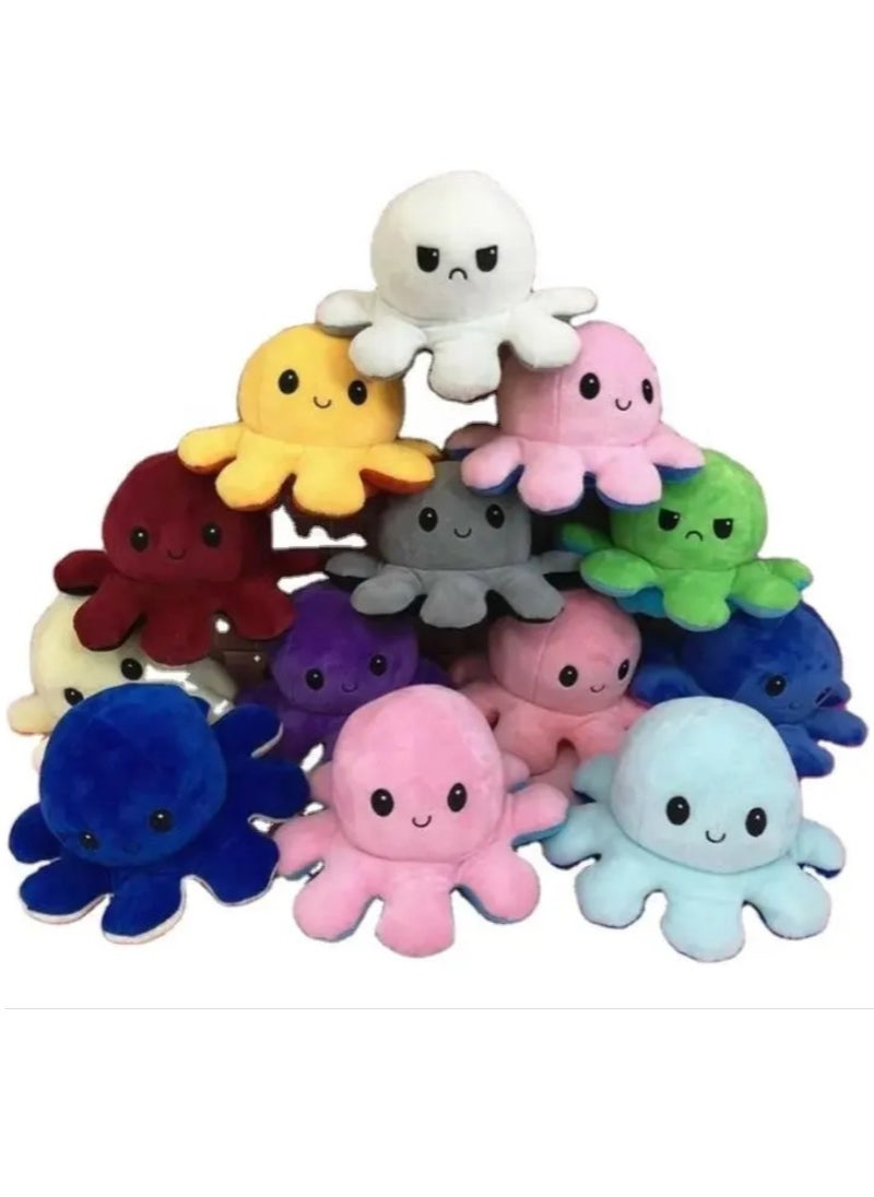 Reversible Soft Octopus Plush Toy Expressing Emotions Stuffed Dolls (Random Color)  - Image 2