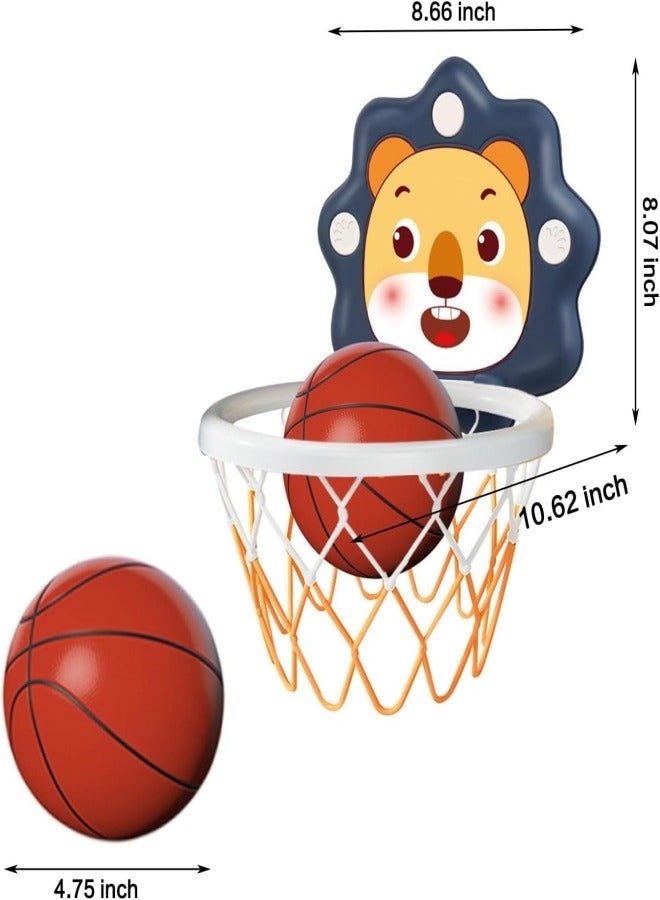 VarietyVoyageD Indoor Mini Basketball Hoop for Toddlers Kids Boys Age 3+ Bedroom,Adjustable Height,Space-Saving,Christmas Birthday Gifts Toy for Boys 3 4 5 6 7 8,Toddler blue Toys Age 3+ - Image 2