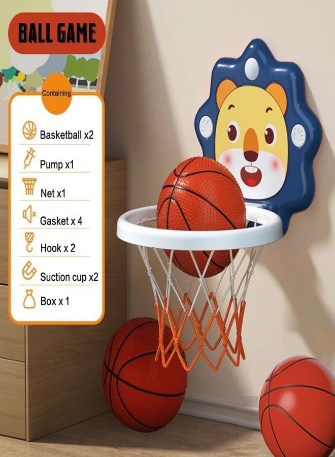 VarietyVoyageD Indoor Mini Basketball Hoop for Toddlers Kids Boys Age 3+ Bedroom,Adjustable Height,Space-Saving,Christmas Birthday Gifts Toy for Boys 3 4 5 6 7 8,Toddler blue Toys Age 3+ - Image 4