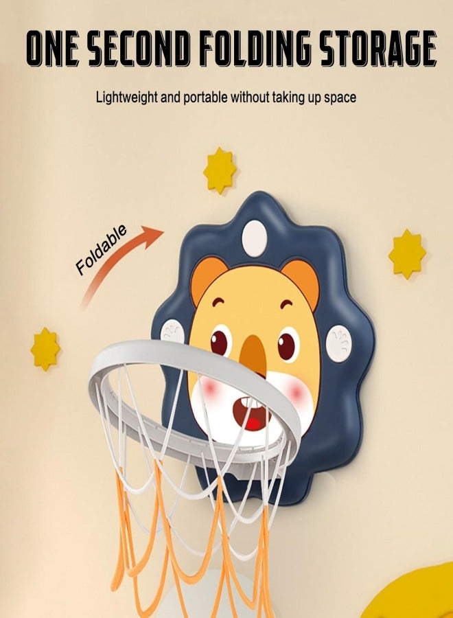 VarietyVoyageD Indoor Mini Basketball Hoop for Toddlers Kids Boys Age 3+ Bedroom,Adjustable Height,Space-Saving,Christmas Birthday Gifts Toy for Boys 3 4 5 6 7 8,Toddler blue Toys Age 3+ - Image 5