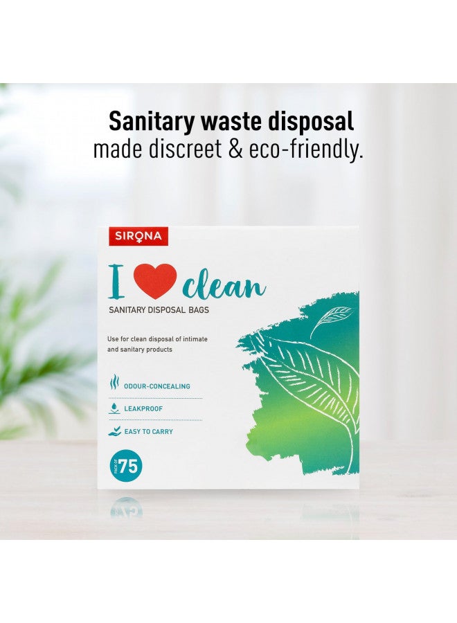 Sirona Sirona Personal Disposal Bags 75 Bags for Discreet Tampons, Sanitary Pads/Napkin, Panty Liners, Tampons & Condoms | Menstrual Care and Hygiene Products  - Image 1