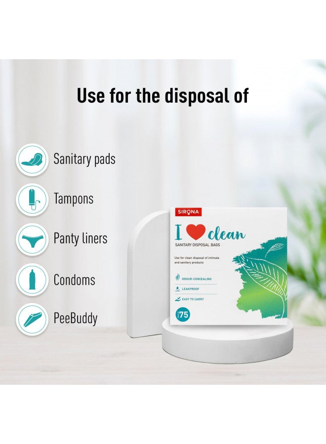 Sirona Sirona Personal Disposal Bags 75 Bags for Discreet Tampons, Sanitary Pads/Napkin, Panty Liners, Tampons & Condoms | Menstrual Care and Hygiene Products  - Image 2