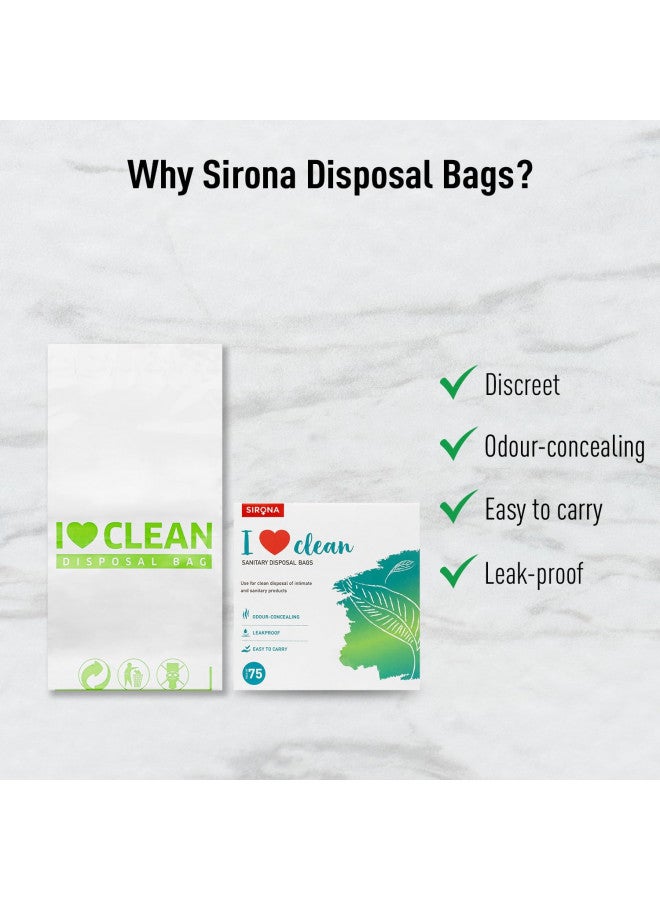 Sirona Sirona Personal Disposal Bags 75 Bags for Discreet Tampons, Sanitary Pads/Napkin, Panty Liners, Tampons & Condoms | Menstrual Care and Hygiene Products  - Image 3