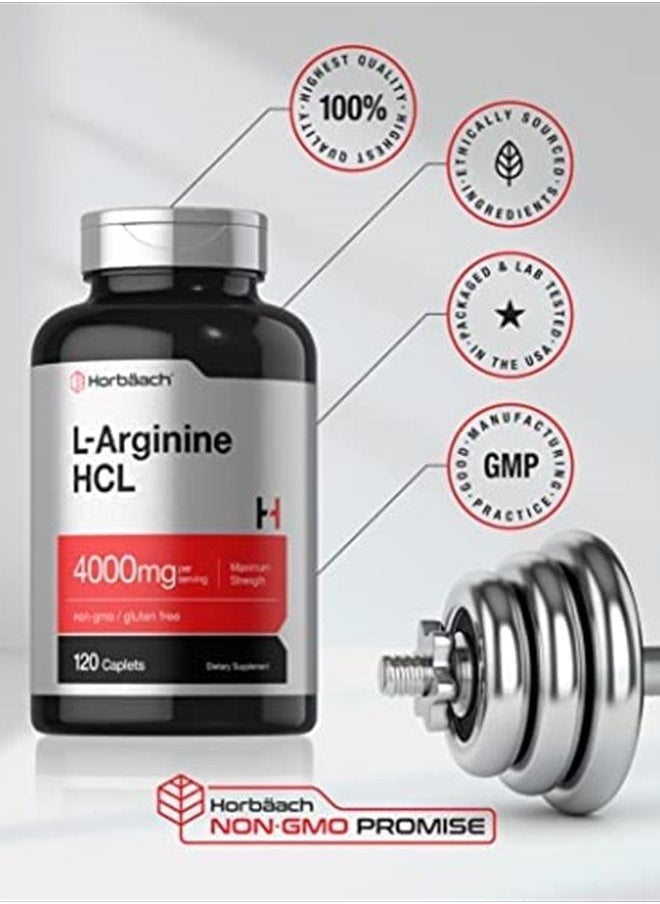 L-Arginine HCL, 4000mg - 120 Caplets