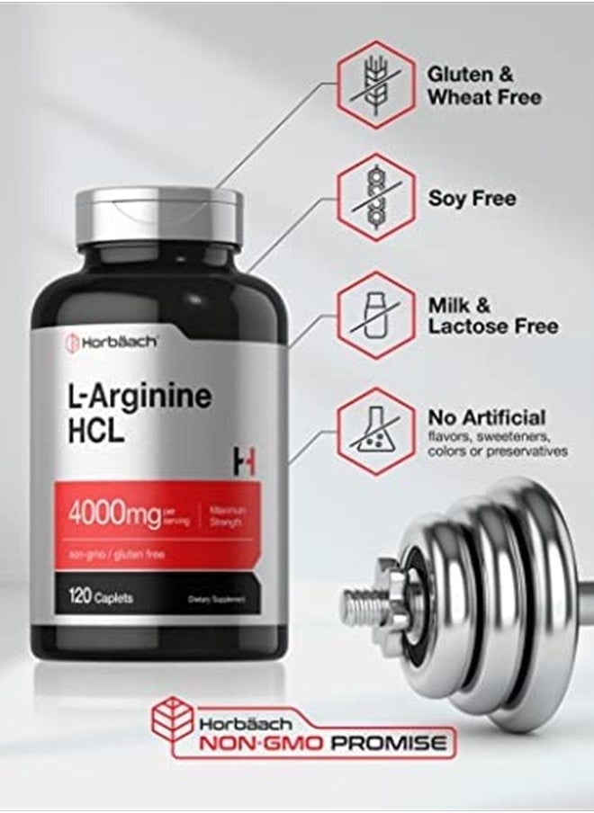 L-Arginine HCL, 4000mg - 120 Caplets
