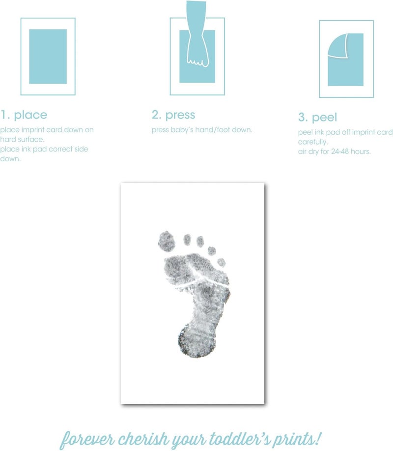 Pearhead Babyprints DoubleSided Christmas Photo Ornament with Clean Touch Ink Pad Babys First Christmas Holiday Keepsake Ornament Newborn Handprint or Footprint Kit 2 Sided Red Pack of 2 - Image 4