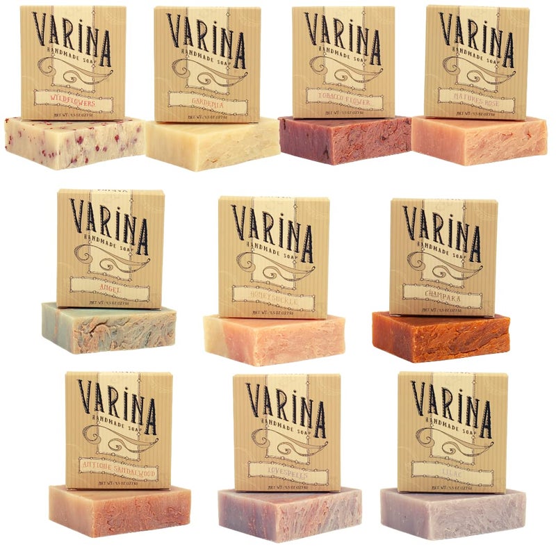 Varina Natural Floral Variety Bar Soap  Gentle Cleansing for Sensitive Skin Floral  10 Pack