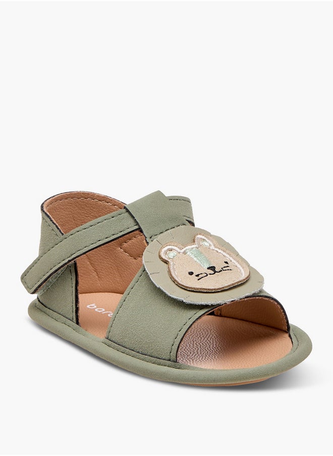Barefeet Bear Applique Booties with Hook and Loop Closure  - Image 2