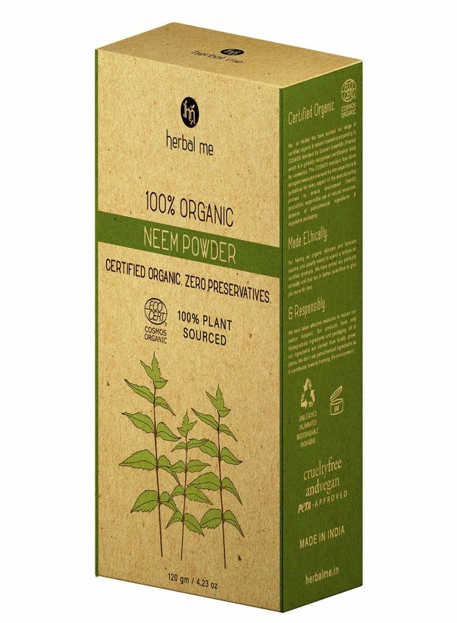 HERBAL ME HM Herbal Me Certified 100% Organic Neem Powder | Hair Cleanser For Deep Cleansing and soft hairs _120gm - Image 1