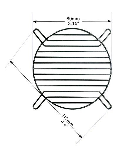 coolerguys 80mm Straight Wire Finger Grill Black with Screws (2 Pack) - Image 3