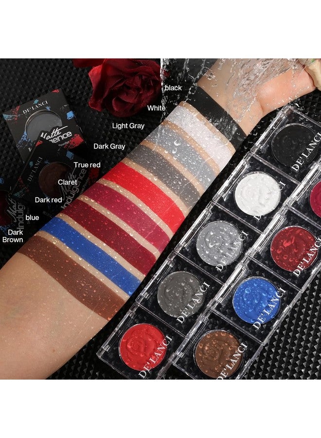 DE'LANCI Blue Eyeshadow Matte Palette, Highly Pigmented Gemstone Blue Eye Shadow Single, Ultra-Blendable, Intense Color, Blue Face Body Paint Christmas Halloween Smurf Mystique Cosplay Daily Makeup - Image 4