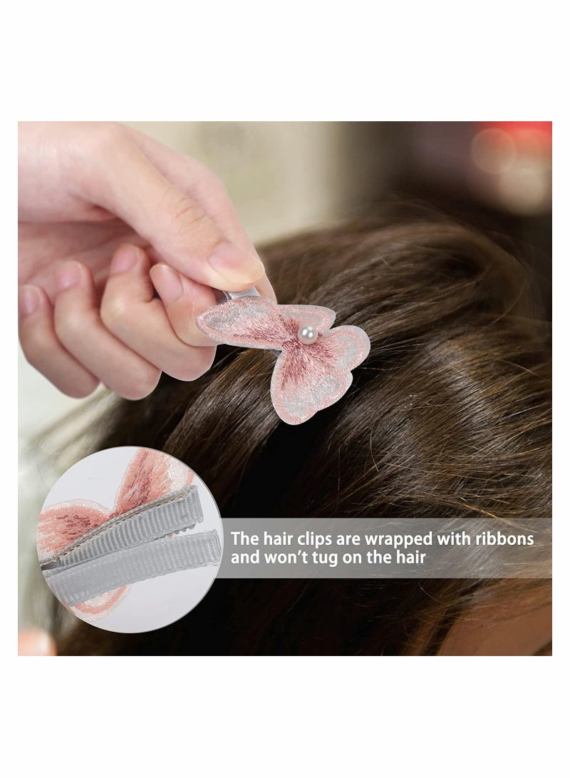 SOLARAE 10pcs Butterfly Hair Clips Hairpin Mini Cute Hair Accessories Embroidery DIY Craft Embroidered Hair Clips Mini Cute Barrettes Hair accessories Hair Pin for Girls - Image 3