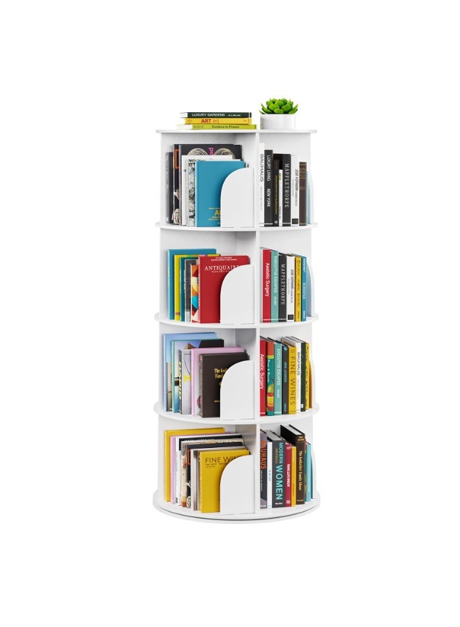 Sharpdo 4 Tier Rotating Bookshelf Tower, Spinning Bookcase Lazy Susan, Revolving 360 Book Shelf Storage Round Carousel, Vertical Rotate Turning Spiral Corner Organizer - Image 5
