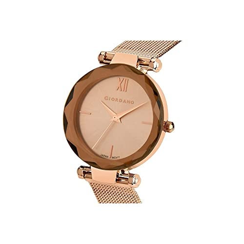 Giordano Analog Watch for Women with Cut Glass dial, Roman Indices and Stylish Metal Strap - Image 5