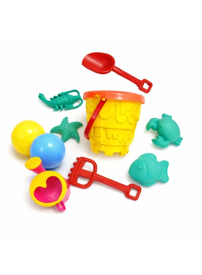 مجموعة ألعاب الشاطئ للأطفال – متعة لا تنتهي في الهواء الطلق! تتضمن المجموعة دلو بلاستيكي ملون، مجرفة، أشكال بحرية (نجمة، سمكة، سلطعون)، كرة بلاستيكية، وسقيّة لطيفة بشكل قلب. مصنوعة من مواد آمنة للأطفال، مثالية للعب على الشاطئ أو في الحديقة. تساعد على تنمية المهارات الحركية والإبداعية لدى الأطفال - Image 2
