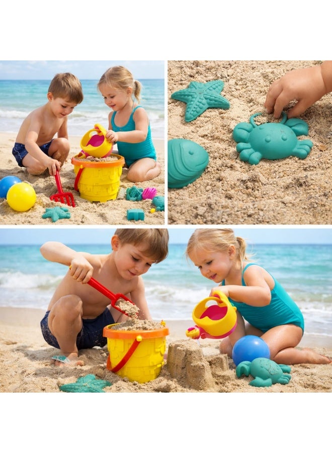 مجموعة ألعاب الشاطئ للأطفال – متعة لا تنتهي في الهواء الطلق! تتضمن المجموعة دلو بلاستيكي ملون، مجرفة، أشكال بحرية (نجمة، سمكة، سلطعون)، كرة بلاستيكية، وسقيّة لطيفة بشكل قلب. مصنوعة من مواد آمنة للأطفال، مثالية للعب على الشاطئ أو في الحديقة. تساعد على تنمية المهارات الحركية والإبداعية لدى الأطفال - Image 1