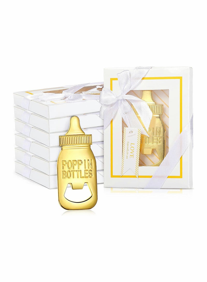 Excefore 6 قطع مفتاح زجاجات هدايا حفلة استحمام الطفل للضيوف، مستلزمات زخرفة الحفلات - Image 1