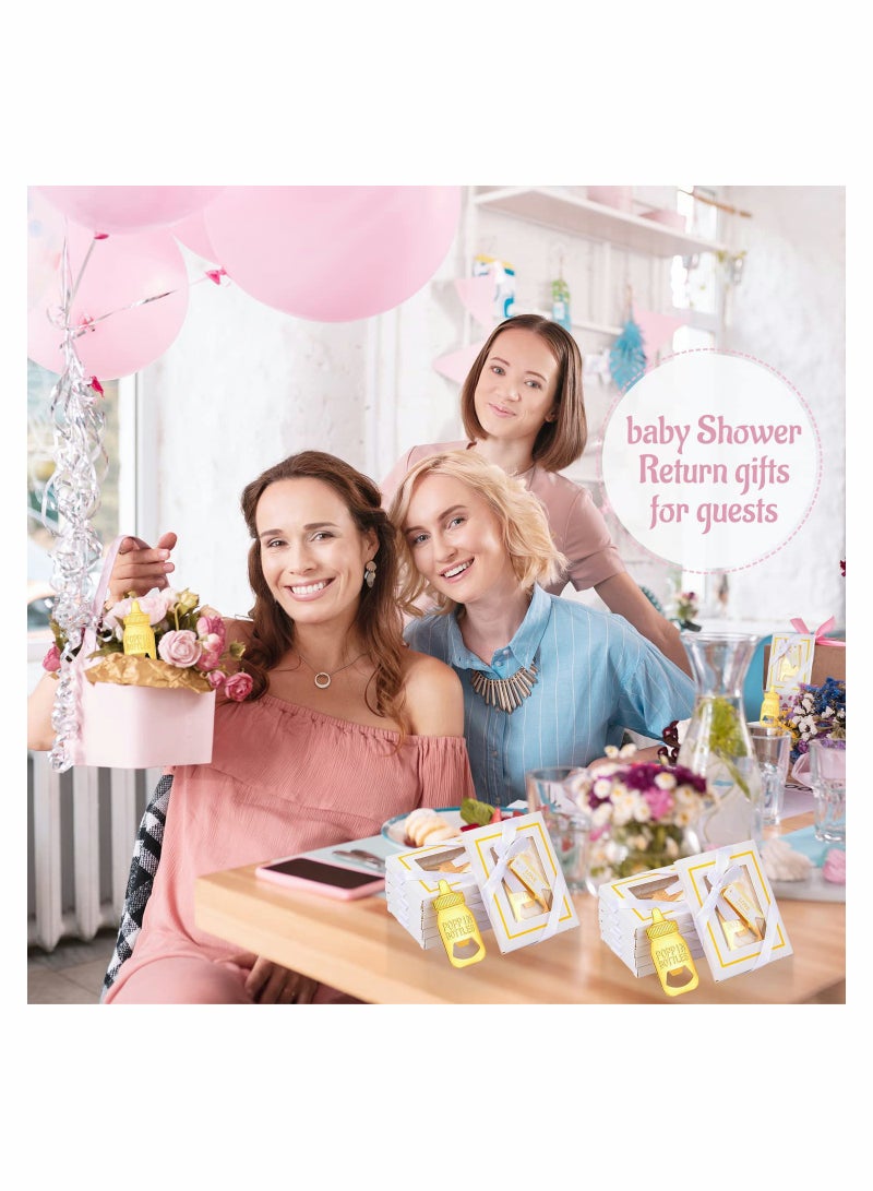 Excefore 6 قطع مفتاح زجاجات هدايا حفلة استحمام الطفل للضيوف، مستلزمات زخرفة الحفلات - Image 4