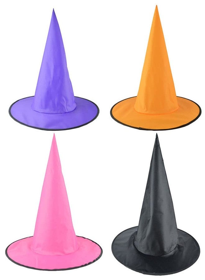 Hosfairy 4Pcs Halloween Witch Hat Costume Witch Hat Witch Cosplay Costume Accessory for Halloween Christmas Part Masquerade Decoration - Image 1