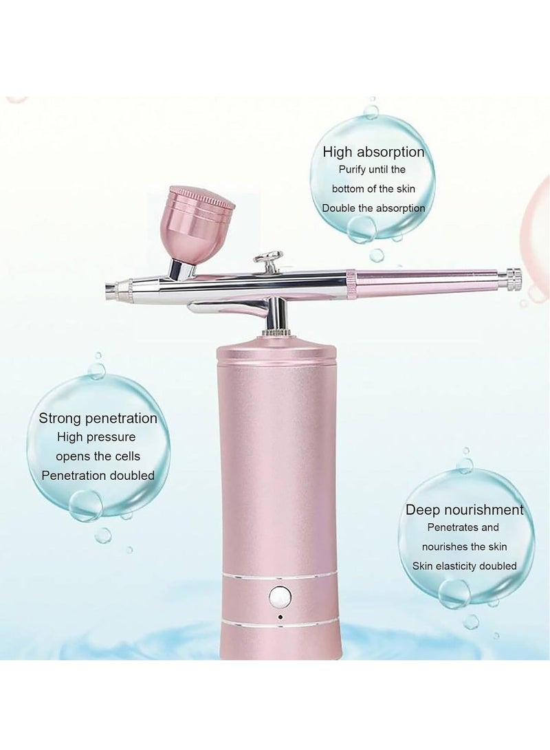 مجموعة أدوات الأظافر الهوائية بالرش، مجموعة الرش اللاسلكية مع ضاغط الهواء، رشاش هوائي محمول يدويًا ولاسلكيًا وقابل لإعادة الشحن للمكياج وتزيين الكعك وفن الأظافر والوشم ورسم الوجه (وردي) - Image 5