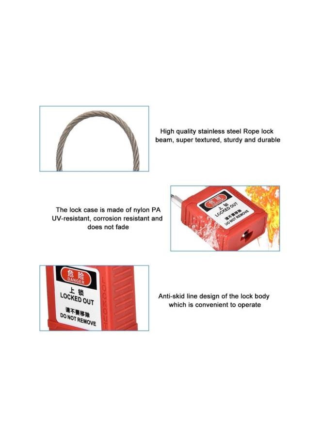 WYBOT - Lockout Tagout Safety Padlock, Safe and Durable Lockout Tagout Locks, Safety Padlock Engineering Non Conductive Lock Long Body Safety Padlock Red - Image 1