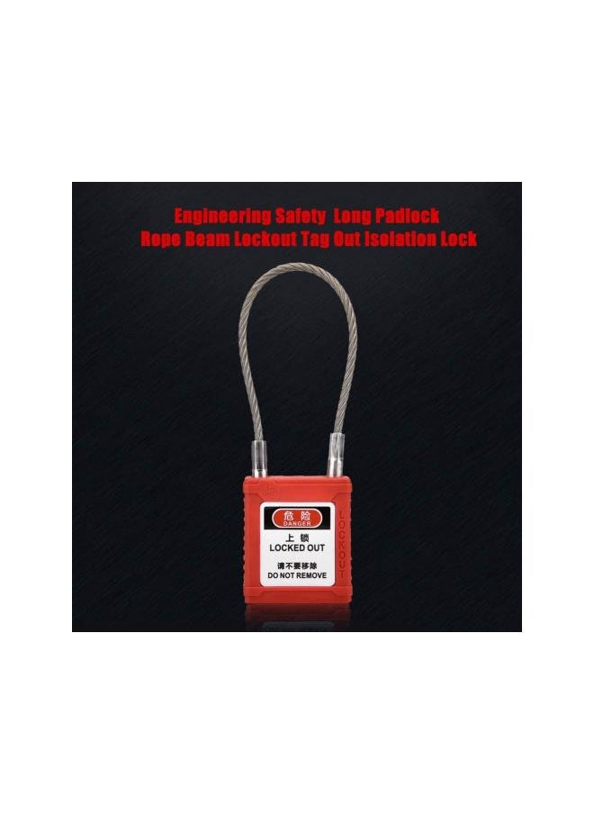 WYBOT - Lockout Tagout Safety Padlock, Safe and Durable Lockout Tagout Locks, Safety Padlock Engineering Non Conductive Lock Long Body Safety Padlock Red - Image 1