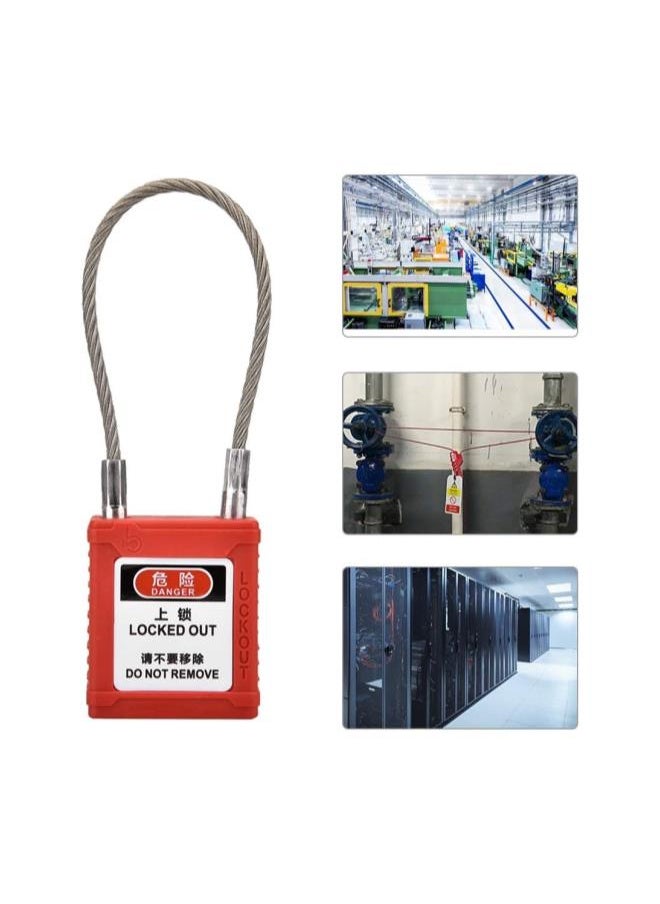 WYBOT - Lockout Tagout Safety Padlock, Safe and Durable Lockout Tagout Locks, Safety Padlock Engineering Non Conductive Lock Long Body Safety Padlock Red - Image 1