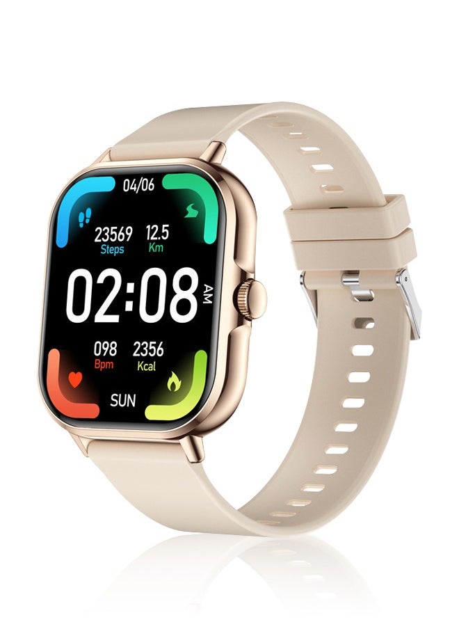 Necomi - Smart Watch with Heart Rate Monitor, Blood Oxygen and Sleep Monitor Fitness Tracker for Android Ios phones (Golden) - Image 1