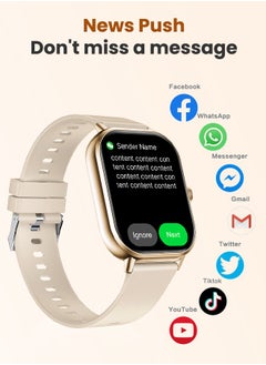 Necomi Smart Watch with Heart Rate Monitor, Blood Oxygen and Sleep Monitor Fitness Tracker for Android Ios phones (Golden)  - Image 2