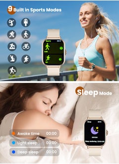 Necomi Smart Watch with Heart Rate Monitor, Blood Oxygen and Sleep Monitor Fitness Tracker for Android Ios phones (Golden)  - Image 3