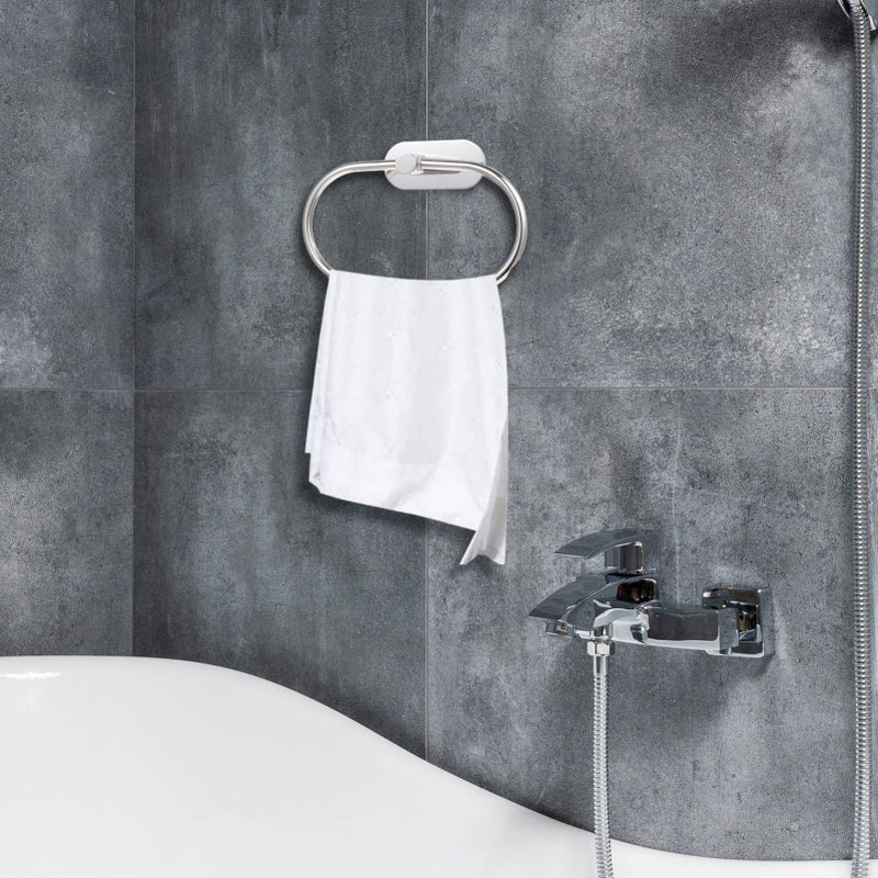 Stainless Steel Wall Mounted Bathroom Towel Holder Space Saving Design Smooth Edges - Image 5