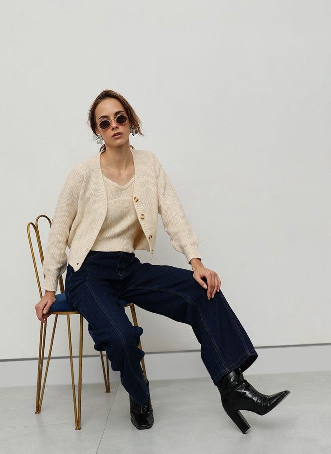 STREET 9 كارديجان قصير بيج للنساء - Image 1