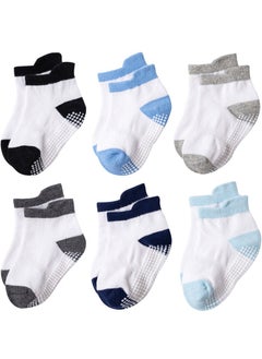 Generic 6 Pairs Baby Socks With Grippers, Non Slip Grip Baby Socks  - Image 1