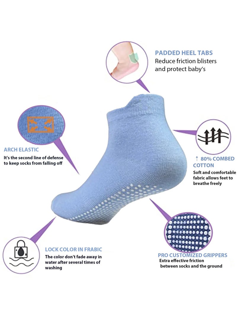 Generic 6 Pairs Baby Socks With Grippers, Non Slip Grip Baby Socks  - Image 4