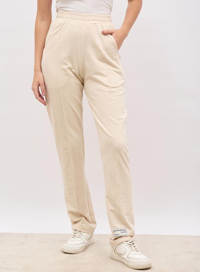 Styli High Rise Straight Fit Joggers with Pockets  - Image 2