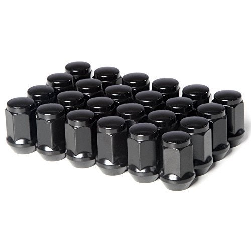 Circuit Performance 7/16" Black Closed End Bulge Acorn Lug Nuts Cone Seat Forged Steel (24 Pieces) - Image 2