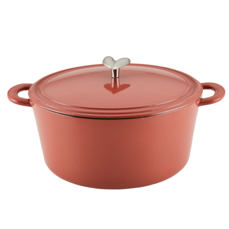 Ayesha Ayesha Curry Kitchenware Enameled Cast Iron Dutch OvenCasserole Pot with Lid 6 Quart Redwood Red 
