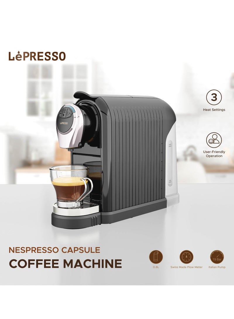 ليبرسو آلة قهوة كبسولات سعة 0.8 لتر 1260 واط، آلة قهوة نسبرسو، إعدادات حرارة متعددة، آلة إسبرسو سهلة التنقل والتشغيل، صانع قهوة، آلة قهوة إسبرسو، متوافقة مع كبسولات نسبرسو - أسود- أبيض - Image 2