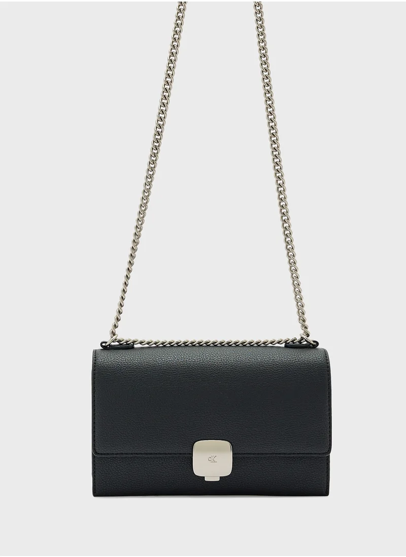 Calvin Klein Jeans Forged Chain Flap Crossbody
