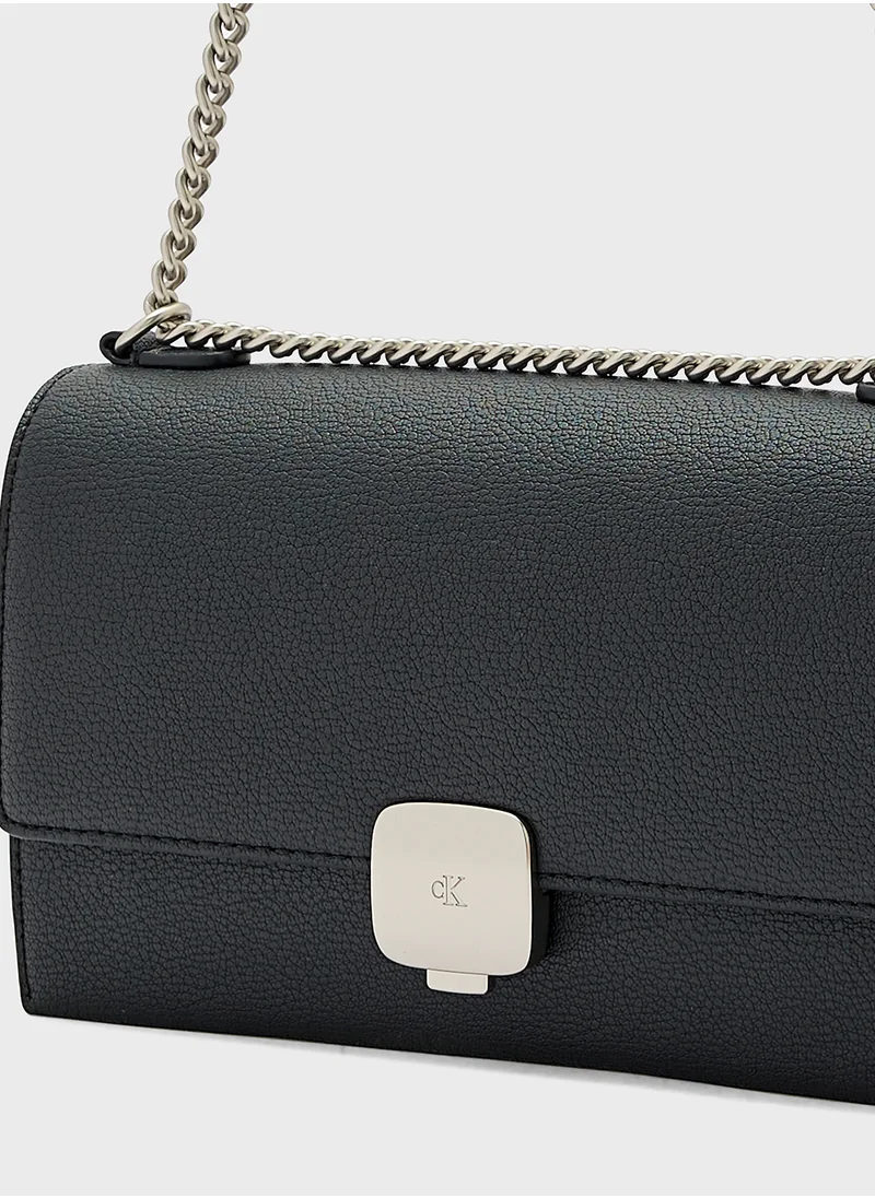 Calvin Klein Jeans Forged Chain Flap Crossbody