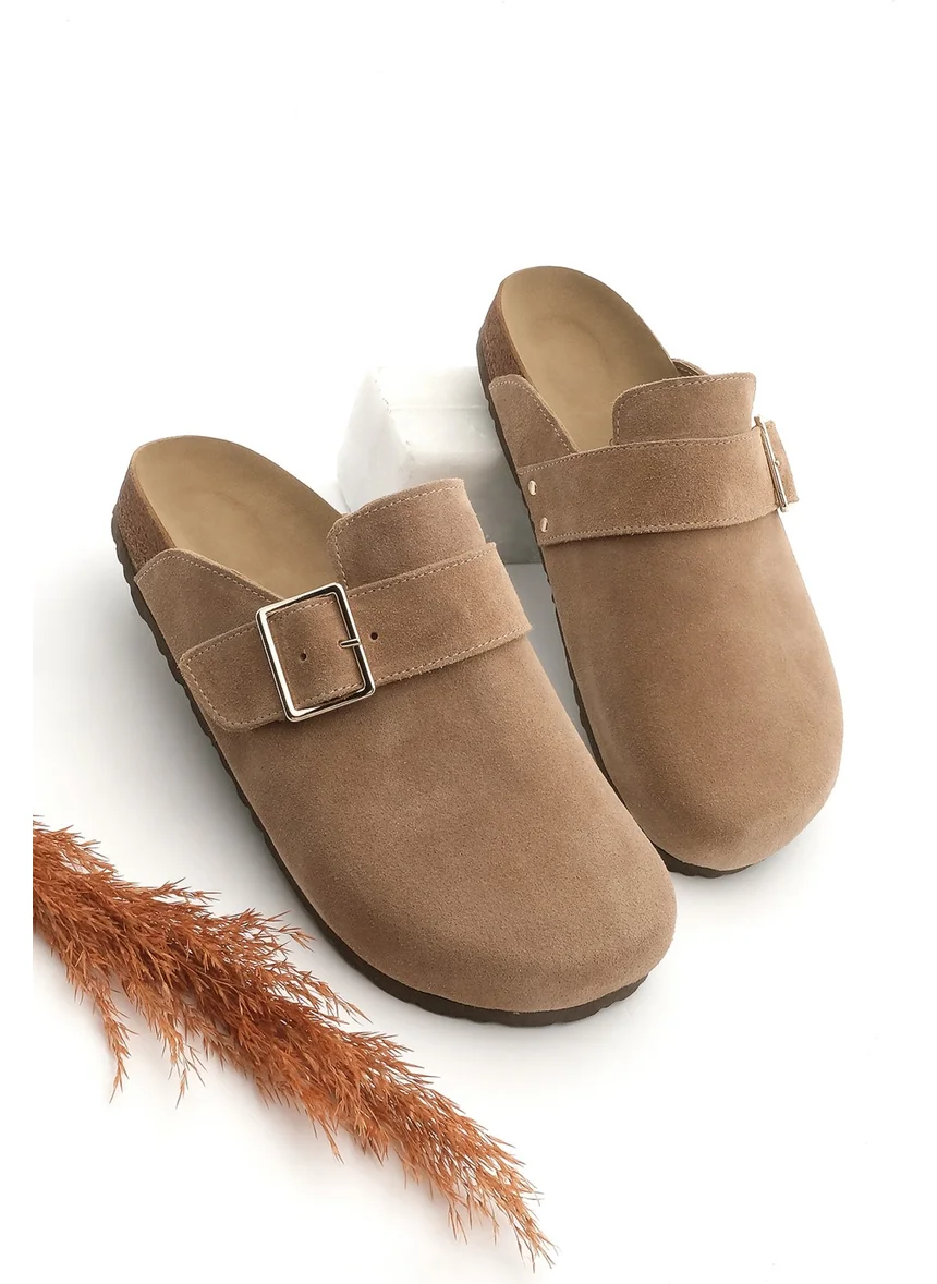 مارجين Margin Women's Leather Eva Sole Closed Buckle Daily Slippers Sumpa