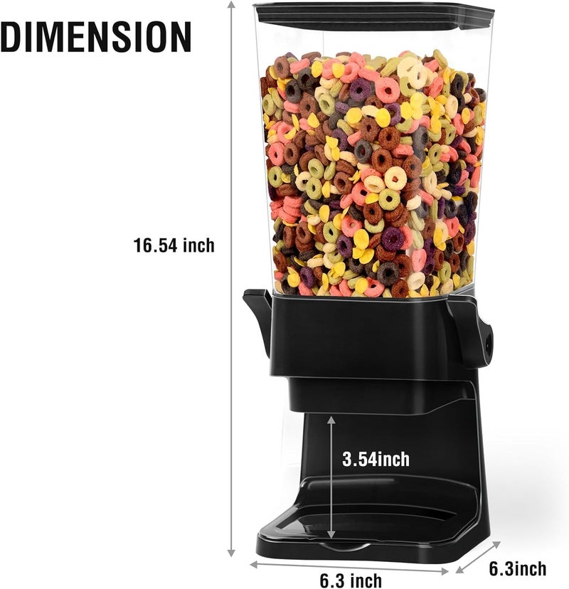 QNP Cereal Dispenser Countertop 3pcs,5.5L Cereal Containers Storage Dispenser for Pantry,Dry Food Storage Rice Containers,Candy Dispenser,Snack Organizer Machine for Grains, Nuts,Oatmeal, Pet Food Black - Image 2
