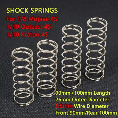 MOSHNOLY Shock Absorbers Spring for ARRMA 110 Outcast 110 Kraton 18 Mojave 4S4PCS Wire Diameter 26MM Shock Spring Absorption RC Damping Spring Upgraded Front 90mmRear 100mm - Image 5