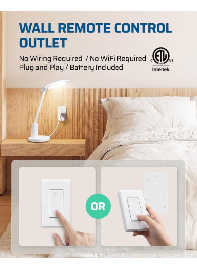 DEWENWILS Remote Control Outlet Wireless Wall Mounted Light Switch Electrical Plug in On Off Power Switch for Lamp Fan Household Appliance No Wiring 100 Feet RF Range ETL Listed Programmable - Image 2