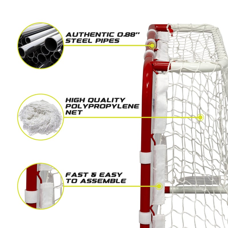 Winnwell Mini Hockey Goal Set - Indoor Hockey Training Equipment - Includes 2 Mini Sticks, 1 Ball, 1 Net Goal & Shooting Target - Image 3